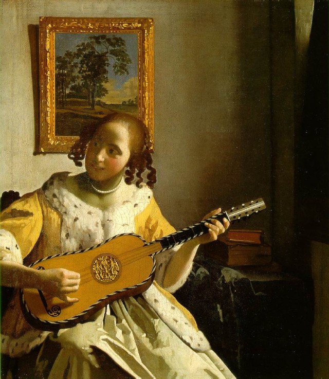 Jan Vermeer, "Suonatrice di chitarra" (1672, ca.), Londra, Kenwood, Iveagh Bequest.