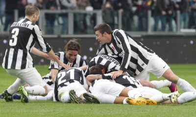 La festa della Juventus dopo il gol di Giaccherini