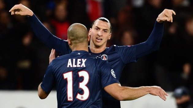 Alex e Ibrahimovic, due dei pochi giocatori del PSG capaci di meritarsi la sufficienza nel pareggio di Guingamp. Milan