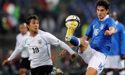 Ranocchia anticipa un avversario in Italia - Uruguay