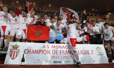 L'esultanza dell'AS Monaco dopo la vittoria della Ligue 2