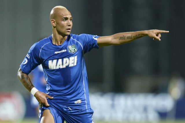 Simone Zaza attaccante del Sassuolo. Peggiore in campo di Catania-Sassuolo