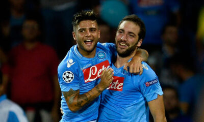 Gonzalo Higuain e Lorenzo Insigne con la maglia del Napoli