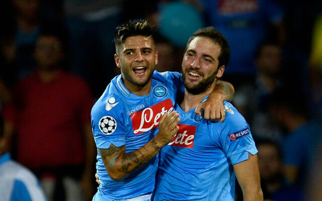 Gonzalo Higuain e Lorenzo Insigne con la maglia del Napoli