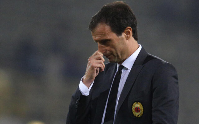 Massimiliano Allegri, in bilico sulla panchina del Milan