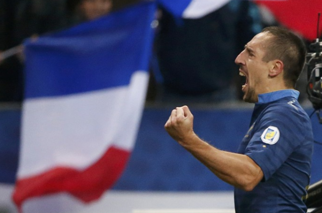 Franck Ribery con la maglia della Francia.