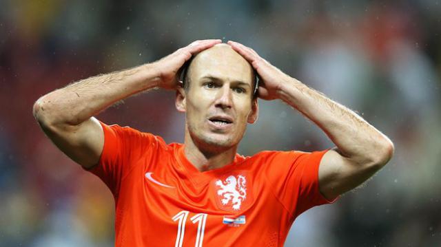 Arjen Robben con la maglia dell'Olanda