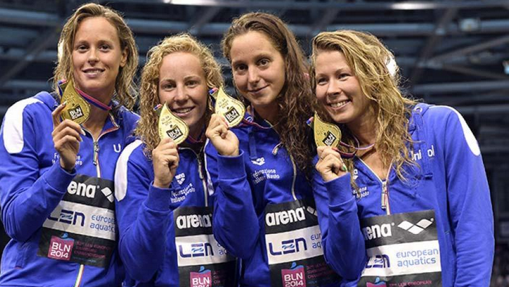 Azzurre d'oro nei 4x200 sl agli Europei di Berlino 2014