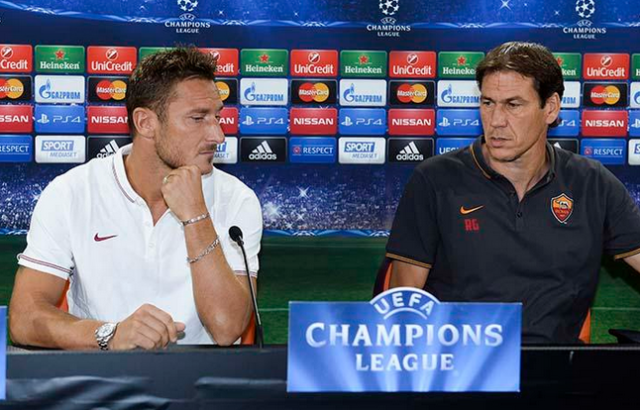 Totti e Garcia in conferenza alla vigilia del Cska