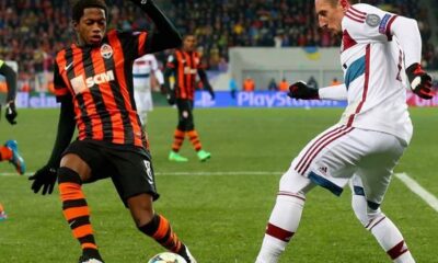 Ribery contrastato da Fred, uno dei momenti di Shakhtar-Bayern Monaco