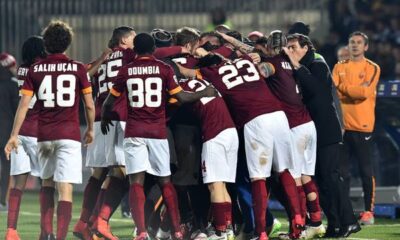 Esultanza Cesena-Roma