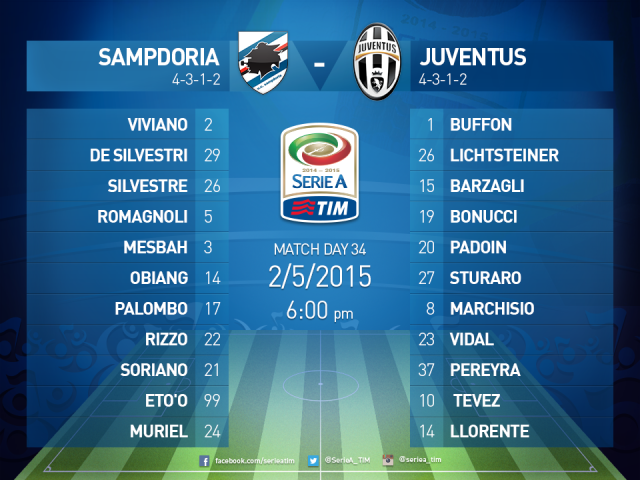 Samp Juventus Formazioni Ufficiali