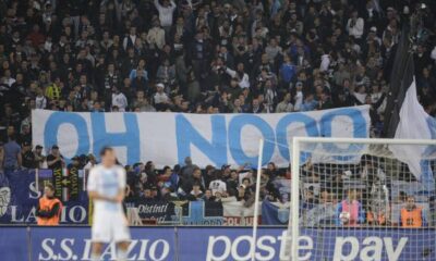 Il famoso striscione apparso in Lazio-Inter del 2010.