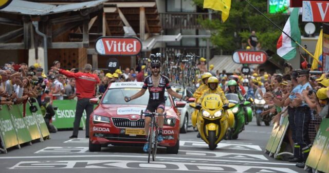 Simon Geschke, vincitore della tappa 17. Froome mantiene la gialla