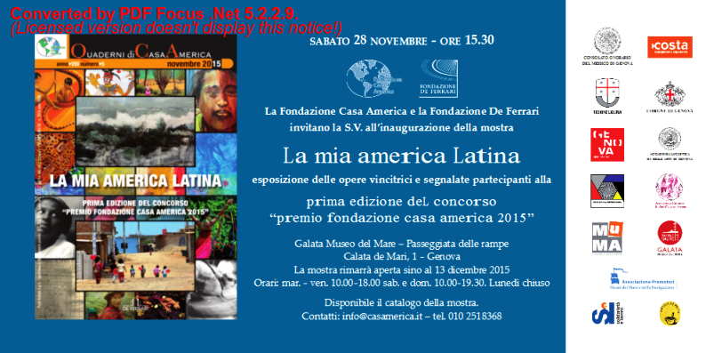 Casa America, l'invito all'inaugurazione al Museo Galata di Genova