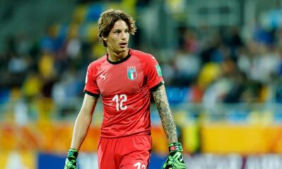 Marco Carnesecchi con la maglia della Nazionale