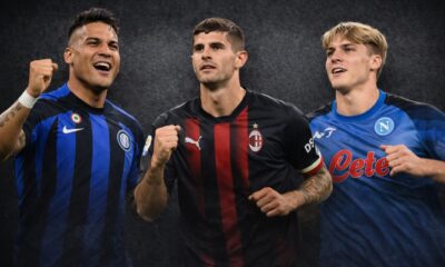 I tre attuali bomber ella classifica marcatori di Serie A