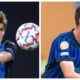 de ketelaere e sucic in campo con le maglie di Atalanta e Inter