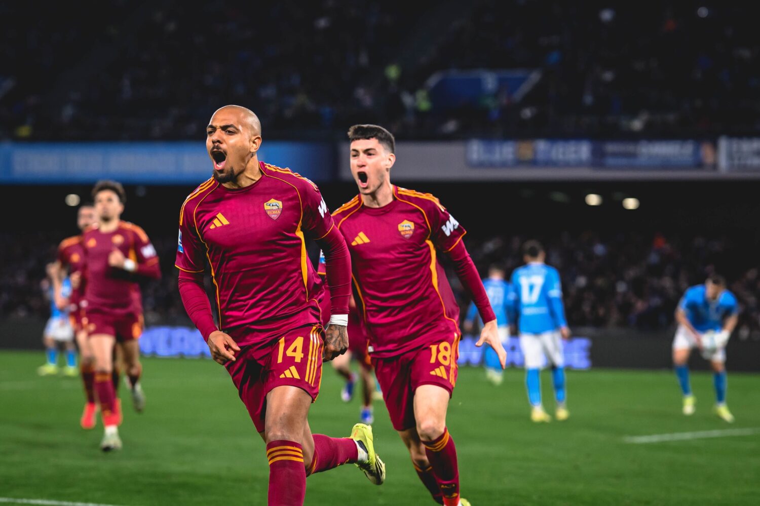 Napoli-Roma 2-2: doppietta di Malen e gol di Spinazzola, Gasp si riprende il 4° posto